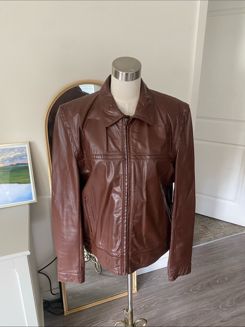 Vintage 1970s Fantastic International Leather Bomber Jacket
